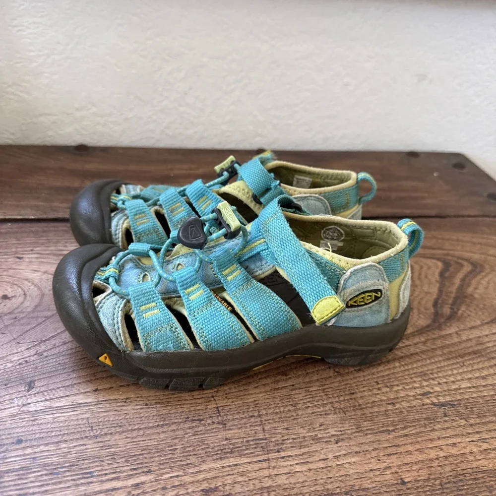 Keen Sz 13 Toddler Sandals Hiking Waterproof Newport H2 Sandals Turquoise Yellow